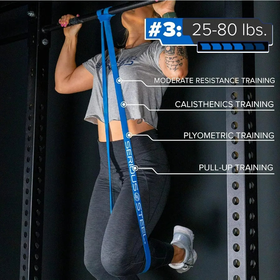 41" Assisted Pull-Up Band, Heavy Duty Resistance Band Sets, Stretching, Powerlifting, Resistance Training and Pull up Assistance