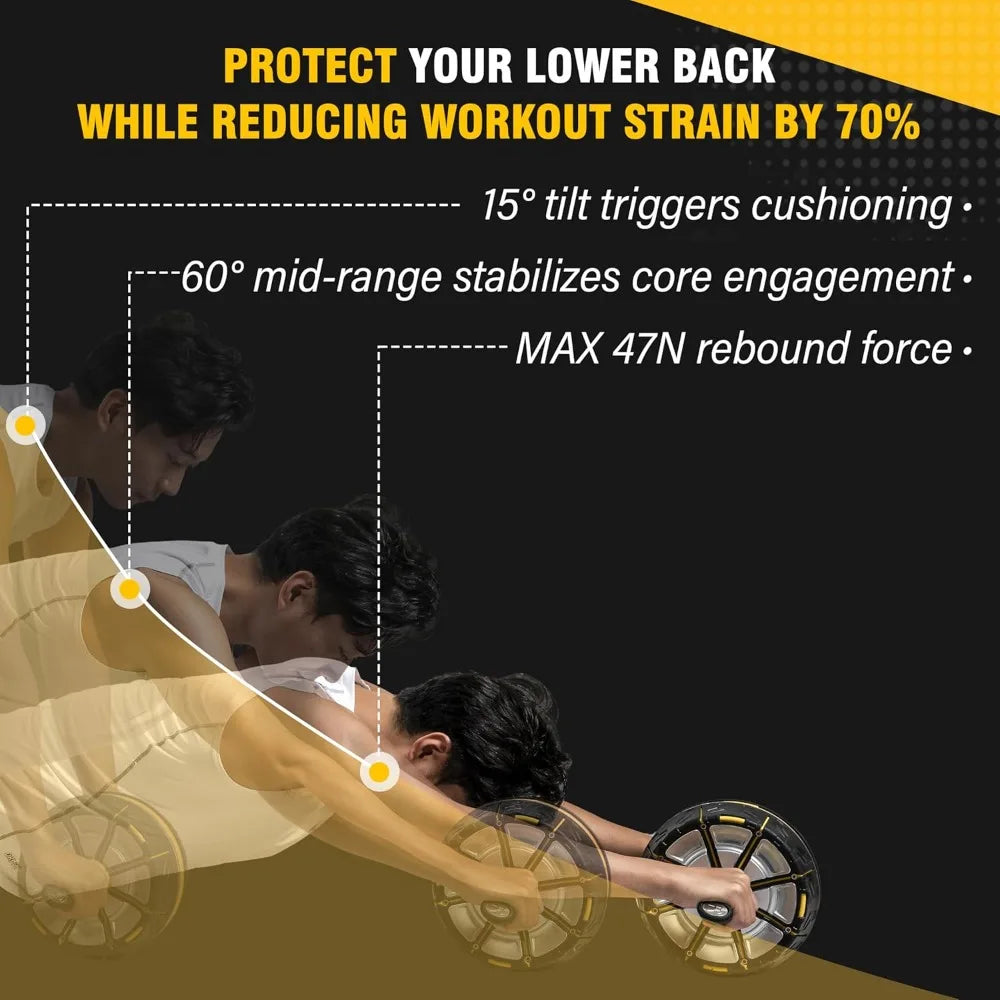 SNODE Ab Roller Wheel with Elbow Support, 3 Levels Resist, Dual Mode, Ab Wheel for Core Workout