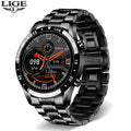 Luxury Full Circle Touch Screen Men Smart Watch Bluetooth Call Steel Band Waterproof Sports Fitness Watch for Android IOS