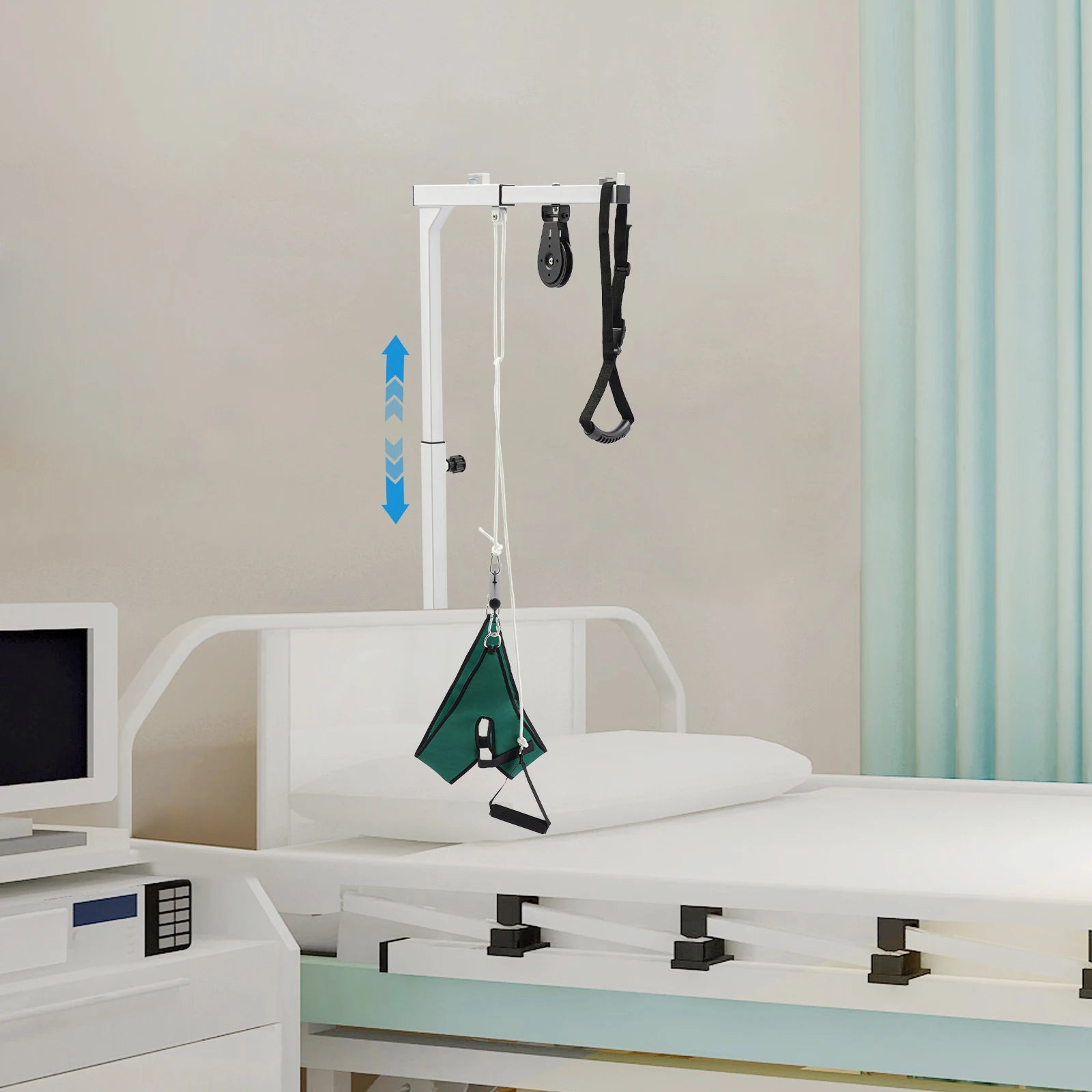 Cervical Traction Belt Exercise Stretcher Horizontal Bar Standing Frame, Bed Lift for Elderly, Stand up Assist Bar ﻿ ﻿