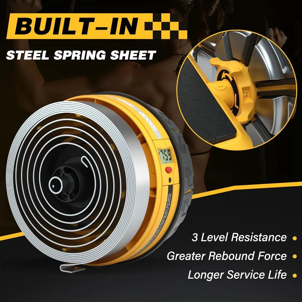 SNODE Ab Roller Wheel with Elbow Support, 3 Levels Resist, Dual Mode, Ab Wheel for Core Workout